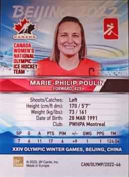 2022 BY Cards Beijing Olympics (Unlicensed) #CAN/OLYMP/2022-46 Marie-Philip Poulin Back