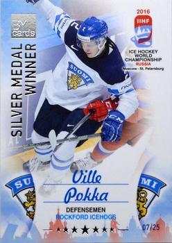 2016 BY Cards IIHF World Championship (Unlicensed) - Silver Medal Winner #FIN-L03 Ville Pokka Front