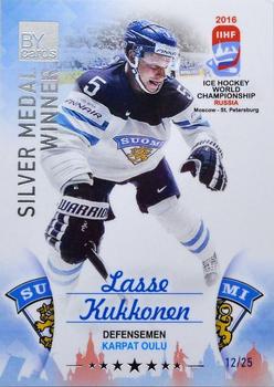 2016 BY Cards IIHF World Championship (Unlicensed) - Silver Medal Winner #FIN-L05 Lasse Kukkonen Front