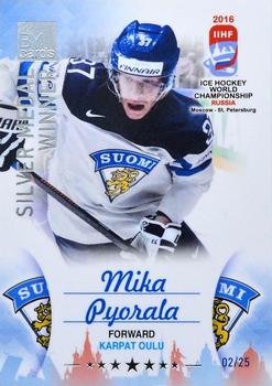 2016 BY Cards IIHF World Championship (Unlicensed) - Silver Medal Winner #FIN-L16 Mika Pyorala Front