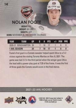 2021-22 Upper Deck AHL - Blue #14 Nolan Foote Back