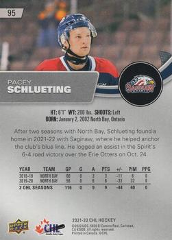 2021-22 Upper Deck CHL - Exclusives #95 Pacey Schlueting Back