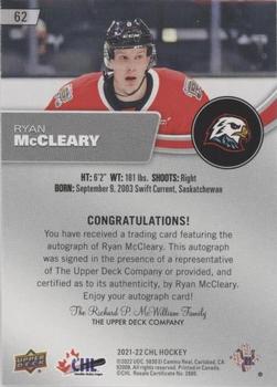 2021-22 Upper Deck CHL - Autographs #62 Ryan McCleary Back