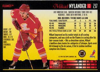 1994-95 O-Pee-Chee Premier #237 Mikael Nylander Back