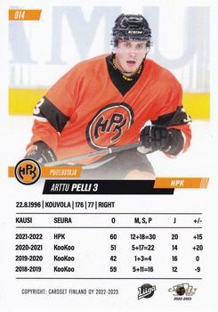 2022-23 Cardset Finland #014 Arttu Pelli Back