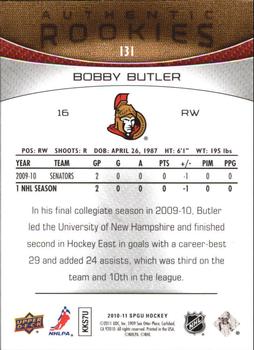 2010-11 SP Game Used #131 Bobby Butler  Back