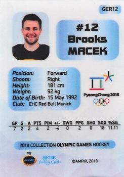 2018 AMPIR Olympic Games (Unlicensed) #GER12 Brooks Macek Back