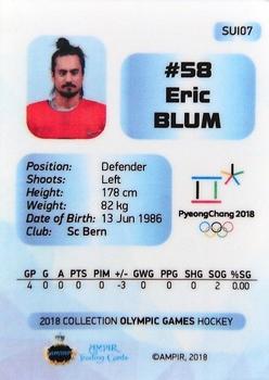 2018 AMPIR Olympic Games (Unlicensed) #SUI07 Eric Blum Back
