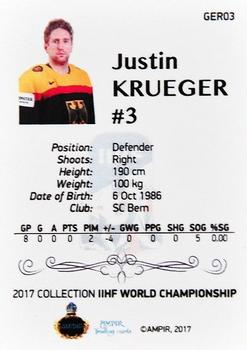 2016-17 AMPIR IIHF World Championship #GER03 Justin Krueger Back