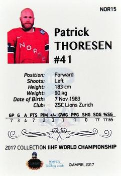 2016-17 AMPIR IIHF World Championship #NOR15 Patrick Thoresen Back