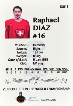 2016-17 AMPIR IIHF World Championship #SUI16 Raphael Diaz Back