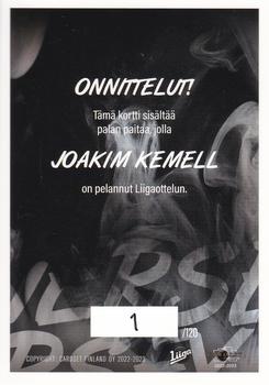 2022-23 Cardset Finland - Game Worn Jersey Series 1 Exchange #GWJ3 Joakim Kemell Back