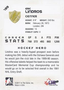 2010-11 In The Game Heroes and Prospects #199 Eric Lindros Back