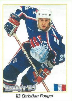 1995 Panini World Hockey Championship Stickers (Norwegian) #113 Christian Pouget Front