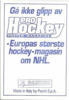 1995 Panini World Hockey Championship Stickers (Norwegian) #231 Doug Weight Back