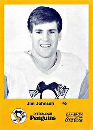 1986-87 Cameron Coca-Cola Pittsburgh Penguins #NNO Jim Johnson Front