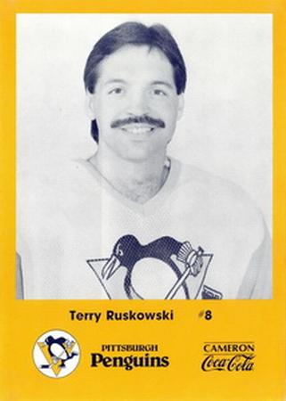 1986-87 Cameron Coca-Cola Pittsburgh Penguins #NNO Terry Ruskowski Front