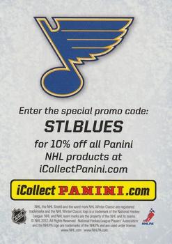 2011-12 Panini St. Louis Blues #NNO Offer Card Back