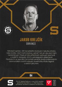 2022-23 SportZoo HC Sparta Praha #04 Jakub Krejcik Back