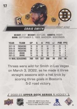 2022-23 Upper Deck - Speckled Rainbow Foil #17 Craig Smith Back