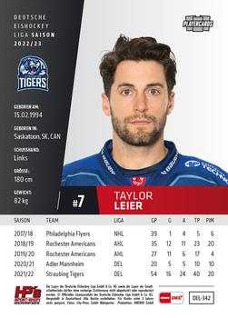 2022-23 Playercards (DEL) #342 Taylor Leier Back