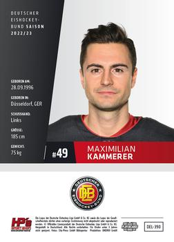 2022-23 Playercards (DEL) #390 Maximilian Kammerer Back
