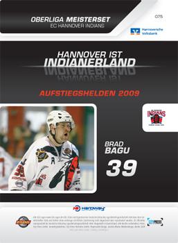 2009-10 Hannover Indians Playercards #75 Brad Bagu Back