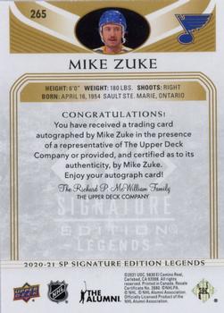 2020-21 SP Signature Edition Legends - Gold Spectrum Foil Autographs #265 Mike Zuke Back