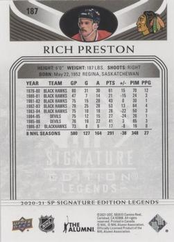 2020-21 SP Signature Edition Legends - Black #187 Rich Preston Back