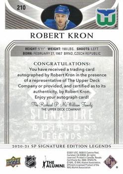 2020-21 SP Signature Edition Legends - Black #210 Robert Kron Back