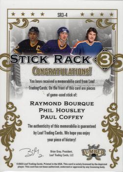 2021-22 Leaf Lumber - Stick Rack 3 Bronze #SR3-4 Raymond Bourque / Phil Housley / Paul Coffey Back