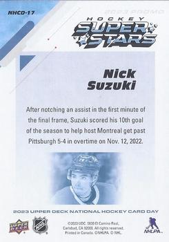 2023 Upper Deck National Hockey Card Day #NHCD-17 Nick Suzuki Back