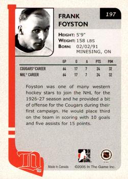 2004-05 In The Game Franchises US West - SportsFest Chicago #197 Frank Foyston Back