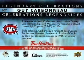 2023 Upper Deck Tim Hortons Legends - Legendary Celebrations #LC-7 Guy Carbonneau Back