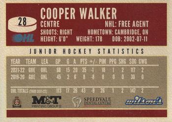 2022-23 Guelph Storm (OHL) #NNO Cooper Walker Back