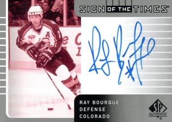 2021-22 SP Authentic - 2001-02 Retro Sign of the Times #SOTT1-RB Ray Bourque Front