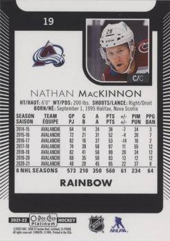 2021-22 O-Pee-Chee Platinum - Rainbow #19 Nathan MacKinnon Back