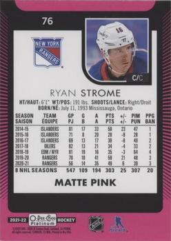 2021-22 O-Pee-Chee Platinum - Matte Pink #76 Ryan Strome Back
