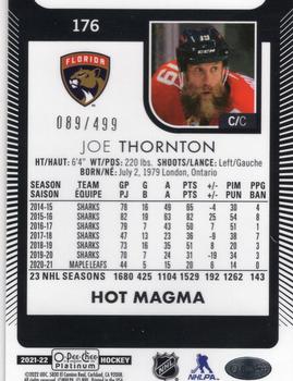 2021-22 O-Pee-Chee Platinum - Hot Magma #176 Joe Thornton Back