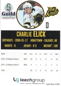 2022-23 Brandon Wheat Kings (WHL) #NNO Charlie Elick Back