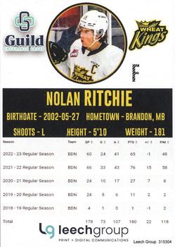 2022-23 Brandon Wheat Kings (WHL) #NNO Nolan Ritchie Back