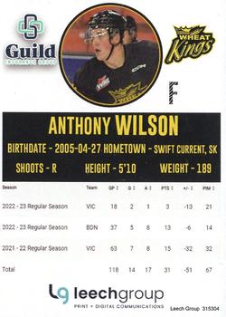 2022-23 Brandon Wheat Kings (WHL) #NNO Anthony Wilson Back