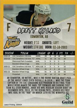 2021-22 Brandon Wheat Kings (WHL) #NNO Brett Hyland Back