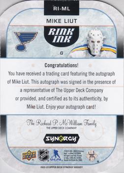 2022-23 Upper Deck Synergy - Rink Ink #RI-ML Mike Liut Back