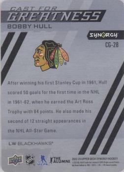 2022-23 Upper Deck Synergy - Cast for Greatness #CG-28 Bobby Hull Back
