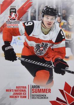 2023 BY Cards IIHF World Junior Championship #200 Aron Summer Front