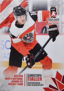 2023 BY Cards IIHF World Junior Championship #202 Christoph Tialler Front