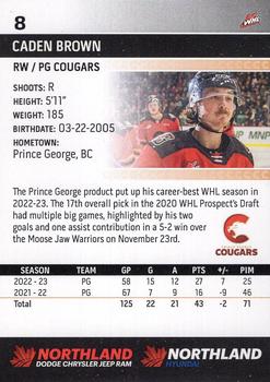 2022-23 Prince George Cougars (WHL) #NNO Caden Brown Back