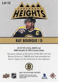 2021-22 Upper Deck Stature - Legendary Heights #LH-15 Ray Bourque Back