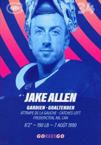2022-23 Montreal Canadiens #NNO Jake Allen Back